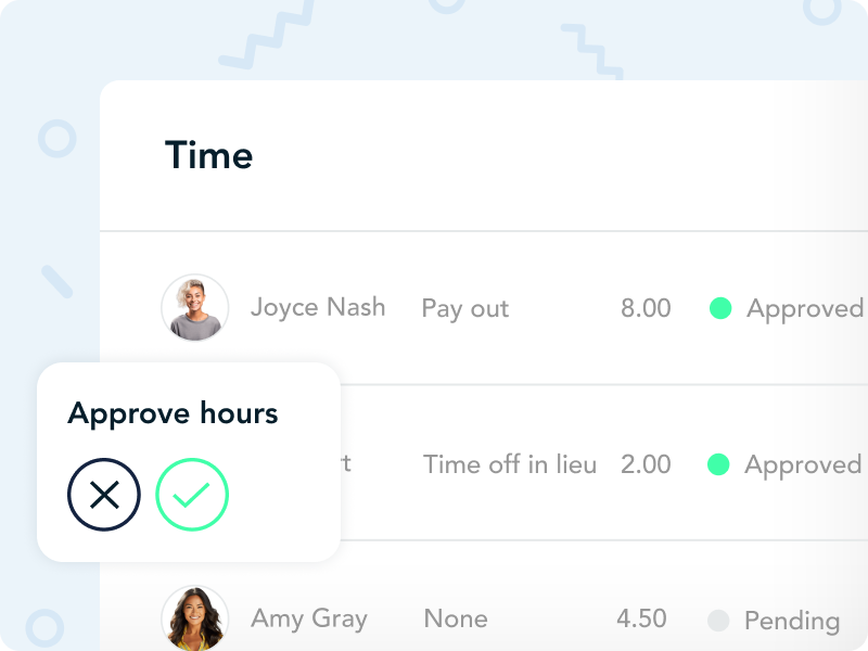 time sheets