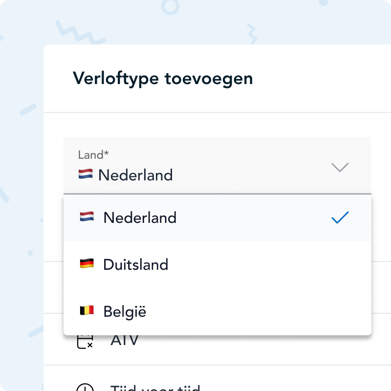 verlofsoorten voor verschillende landen