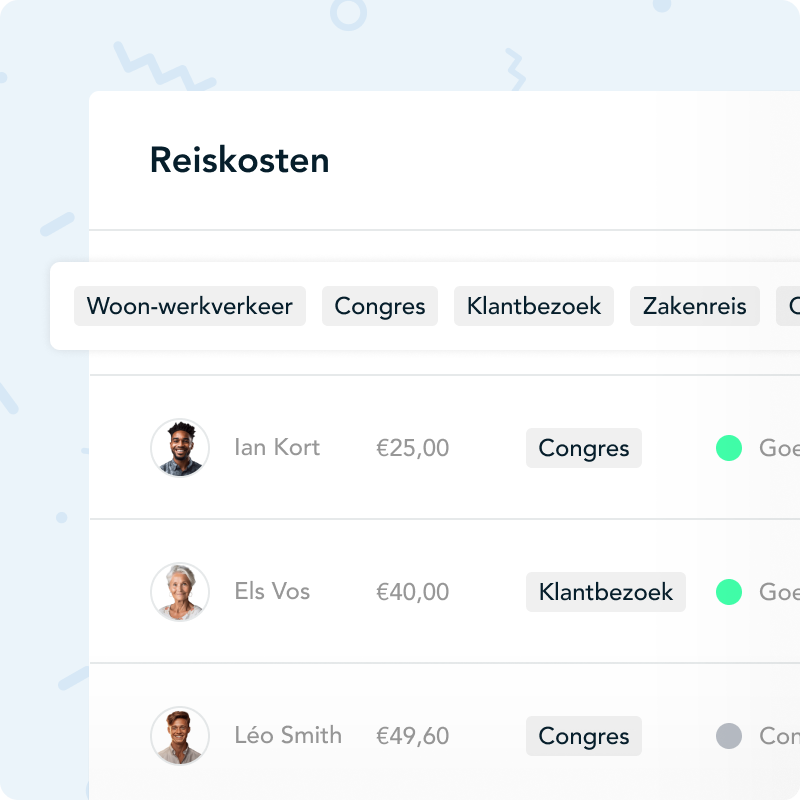 Reiskosten overzicht app HoorayHR be