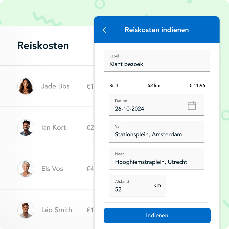 Reiskosten declaratie app HoorayHR BE