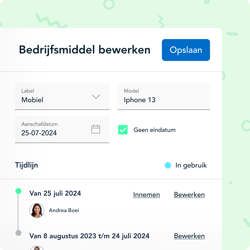 Bedrijfsmiddelen HoorayHR BE
