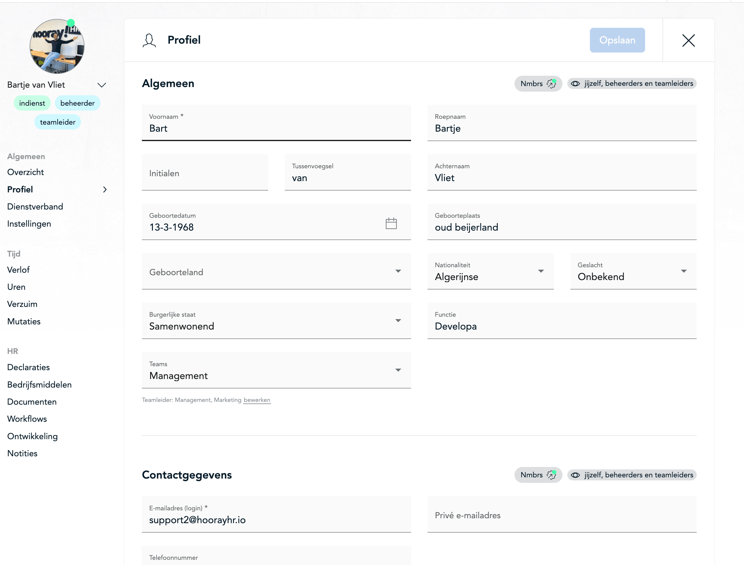 HR tool om je dienstverband bij te houden